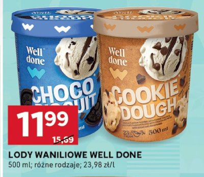 Lody waniliowe Well Done Cookie Dough promocja w Stokrotka