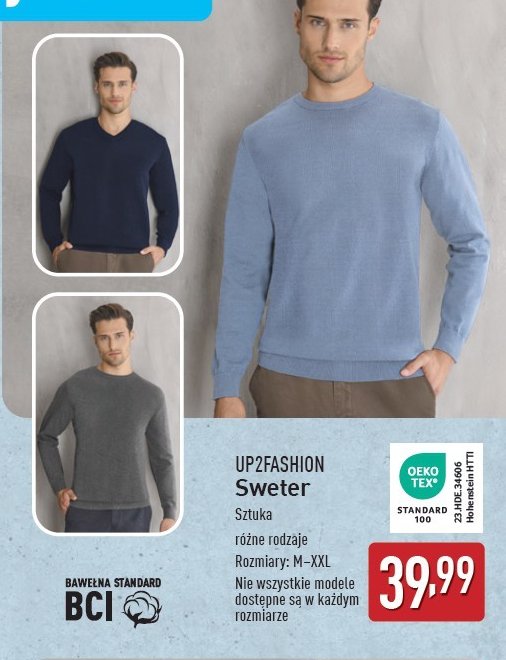 Sweter męski m-xxl Up2fashion promocja w Aldi