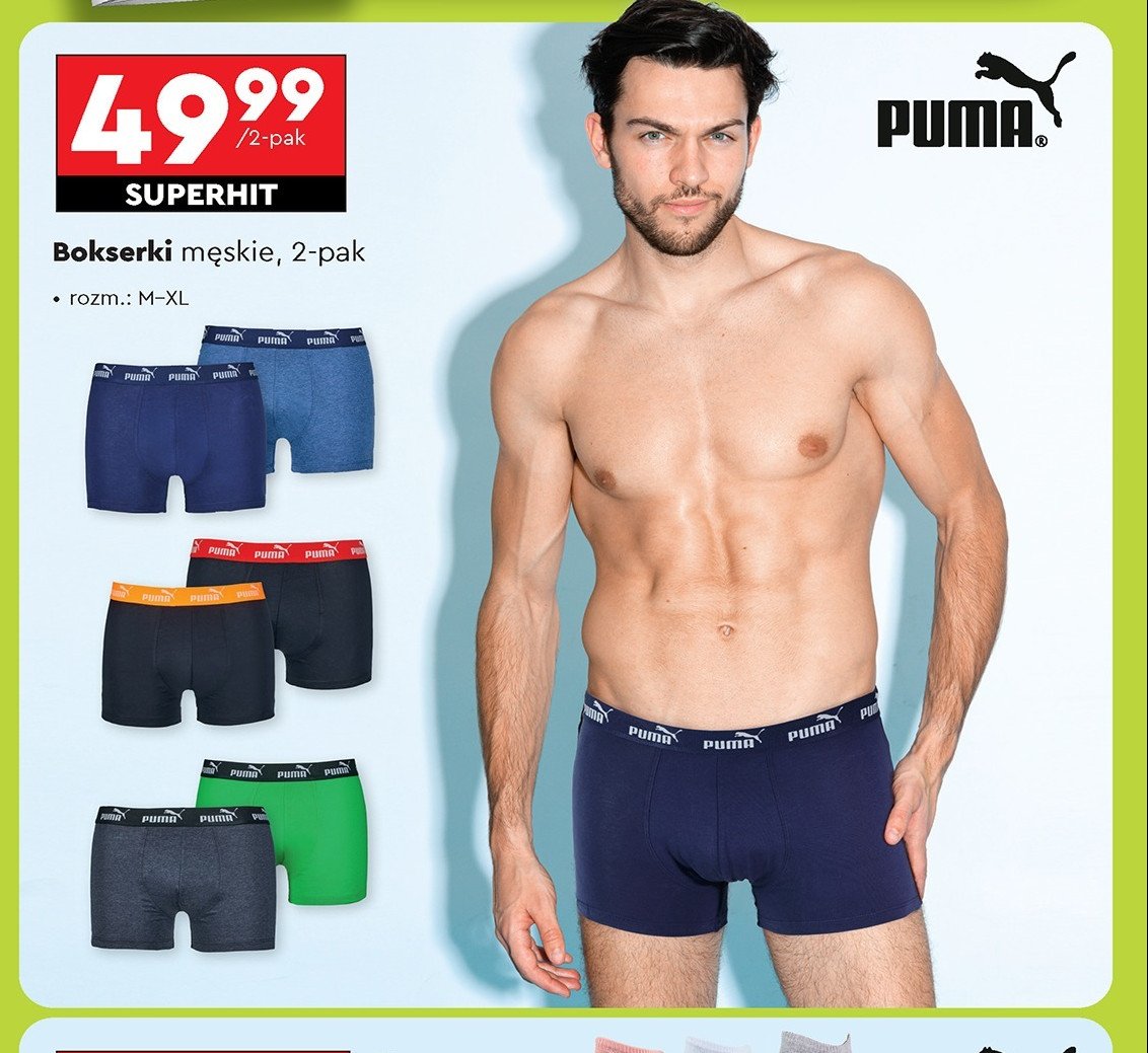 Bokserki męskie m-xl Puma promocja w Biedronka