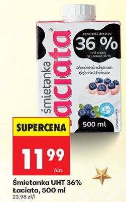 Śmietanka UHT Łaciata 36% 500 ml promocja w Biedronka