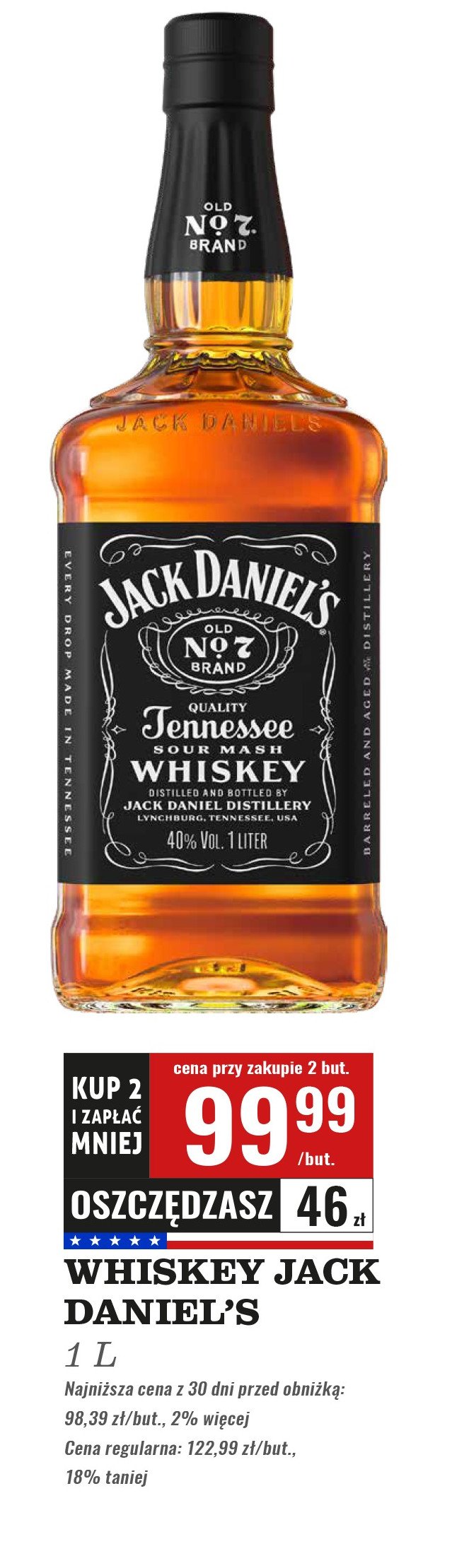 Whiskey Jack daniel's old no. 7 promocja w Biedronka