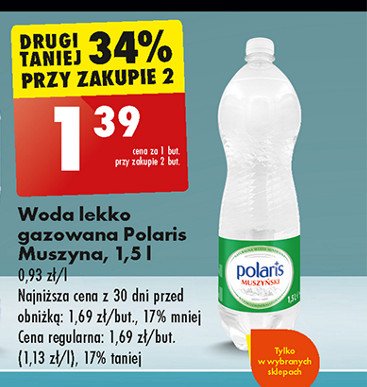 Woda lekko gazowana POLARIS MUSZYNA promocja