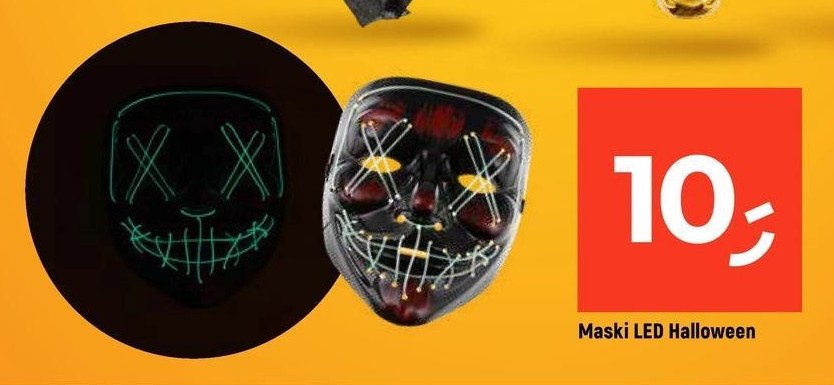 Maska led halloween promocja