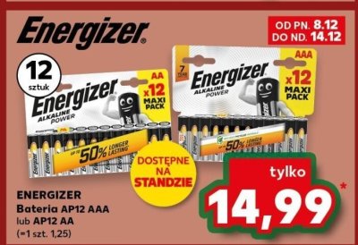 Baterie ENERGIZER AP12 AAA lub AP12 AA 12 sztuk promocja w Kaufland