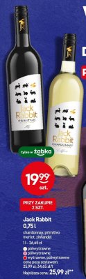 Wino Jack Rabbit Chardonnay 0,75 l promocja w Żabka