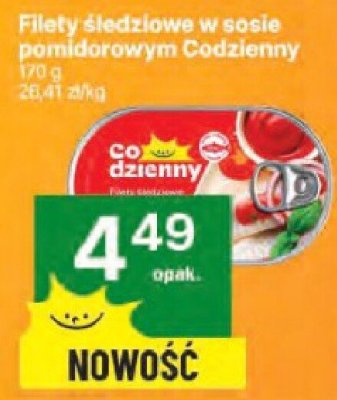 Filety śledziowe w sosie pomidorowym Codzienny 100 g promocja w Delikatesy Centrum