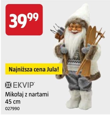 Mikołaj z nartami 45 cm promocja w Jula