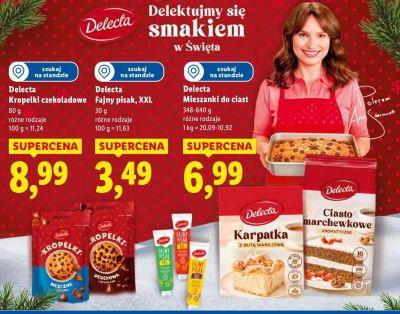 Kropelki czekoladowe Delecta różne rodzaje promocja w Lidl