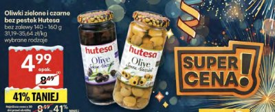 Oliwki zielone i czarne bez pestek Hutesa promocja w Delikatesy Centrum