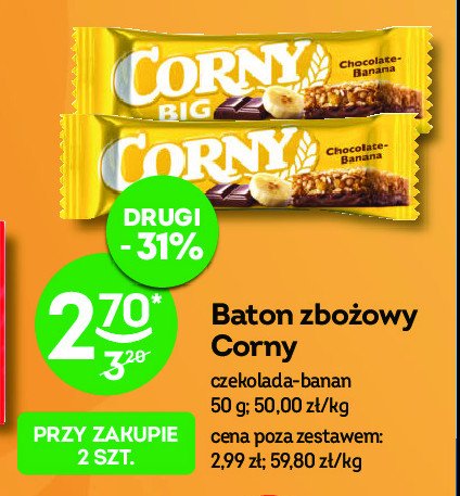 Baton czekoladowo-bananowy Corny big promocja