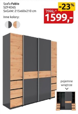 Szafa Fabio SZF4D6S promocja w Black Red White
