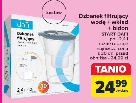 Dzbanek filtrujący start classic 2.4 l + bidon 600 ml Dafi promocja