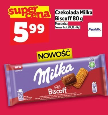 Czekolada Milka Biscoff 80 g promocja w TOPAZ