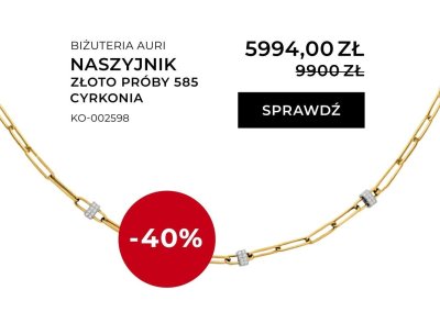 Naszyjnik złoto próby 585 cyrkonia promocja w Briju