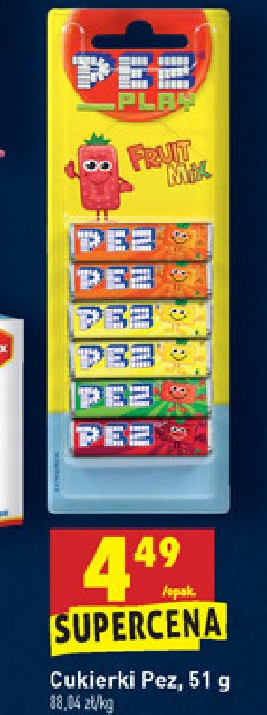 Cukierki smakowe fruit mix Pez promocja