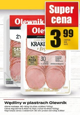 Wędliny w plastrach Olewnik promocja w Supeco