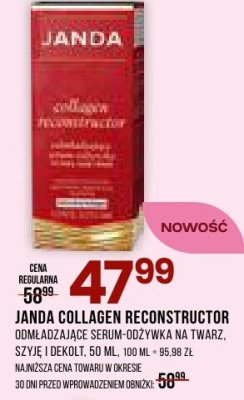 Krem odżywcze serum-odżywka do twarzy JANDA Collagen Reconstructor promocja w Drogerie Natura