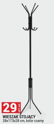 Wieszak stojący 28x173x28 cm, kolor czarny promocja w Merkury Market