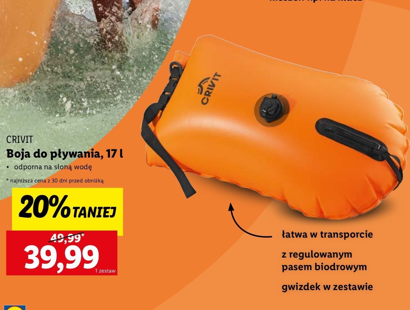 Boja do pływania 17 l Crivit promocja