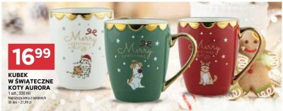 Kubek w świąteczne koty Aurora promocja w Stokrotka
