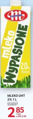 Mleko UHT 2% 1l promocja w Selgros