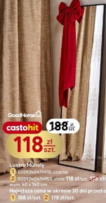 Lustro Muhely 5069340474915, czarne promocja w Castorama