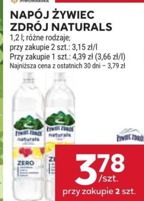 Napój Żywiec Zdrój Naturals promocja w Stokrotka