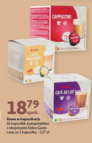 Kawa cappuccino Auchan różnorodne (logo czerwone) promocja