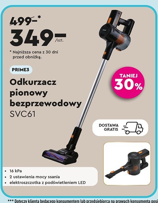 Odkurzacz pionowy svc61 Prime3 promocja w Biedronka