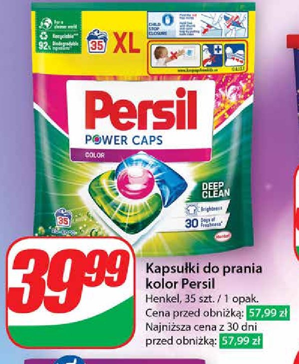 Kapsułki do prania deep clean color PERSIL POWER CAPS promocja