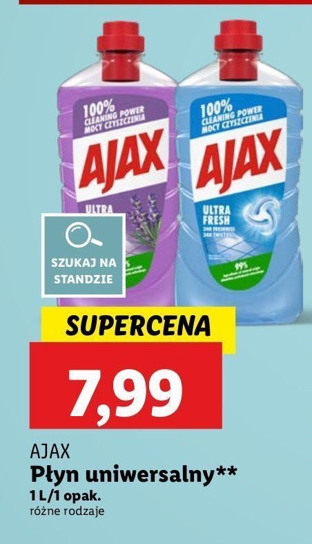 Płyn do mycia ultra lavender Ajax . promocja