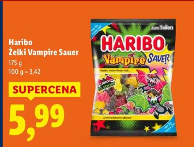 Żelki Haribo Żelki Vampire Sauer promocja w Lidl