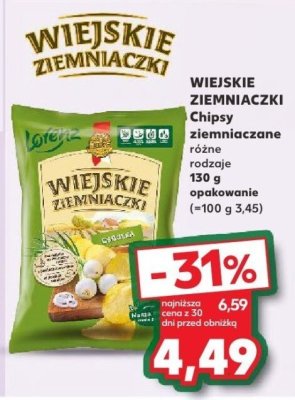 Chipsy WIEJSKIE ZIEMNIACZKI ziemniaczane różne rodzaje promocja w Kaufland