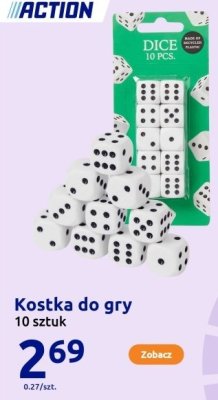 Kostka do gry 10 sztuk promocja w Action
