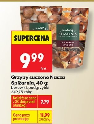Grzyby suszone Nasza Spizarnia borowiki promocja w Biedronka