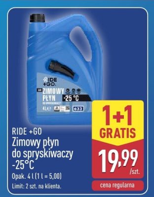 Zimowy płyn do spryskiwaczy -25°C Ride+Go promocja w Aldi