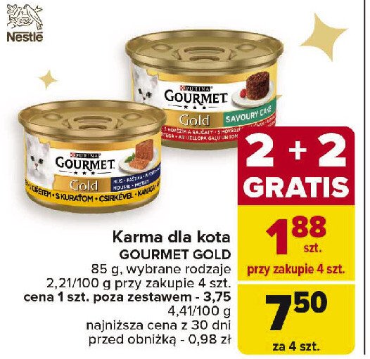 Karma dla kota mus z wołowiną Purina gourmet gold promocja