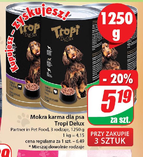 Karma dla psa z dziczyzn膮 Tropi promocja