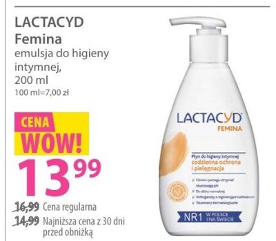 Emulsja do higieny intymnej Lactacyd promocja w Hebe