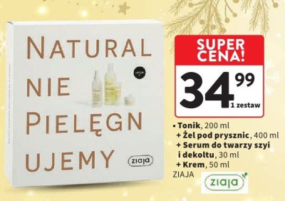 Zestaw: tonik + żel pod prysznic + serum do twarzy, szyi i dekoltu + krem promocja w Intermarche