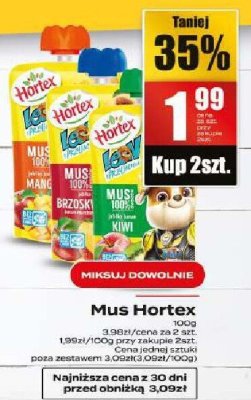 Mus Hortex różne smaki promocja w Supeco