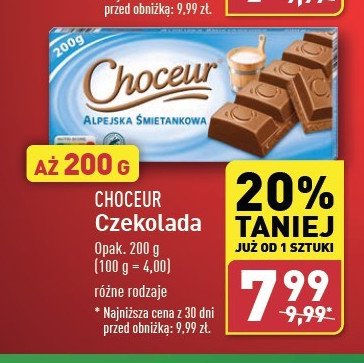 Czekolada alpejska śmietankowa Choceur promocja