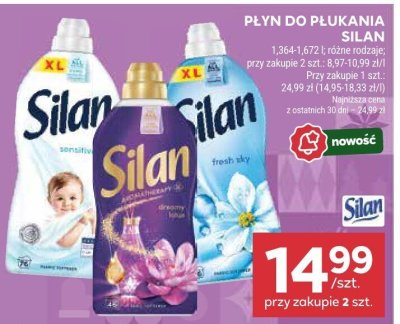 Płyn do płukania Silan różne rodzaje 1,364-1,672 l promocja w Stokrotka