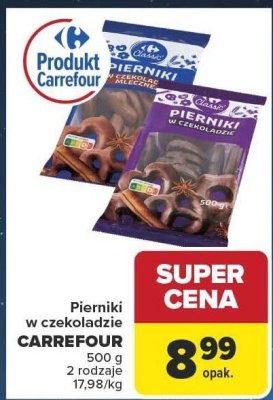 Pierniki w czekoladzie CARREFOUR 2 rodzaje promocja w Carrefour