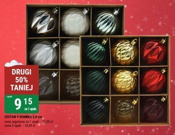 Bombki choinkowe zestaw 6 bombek 8 cm promocja w bi1