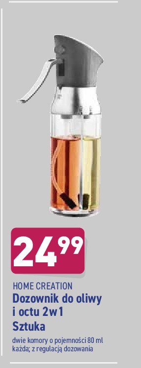 Dozownik do oliwy i octu 2w1 80 ml Home creation promocja