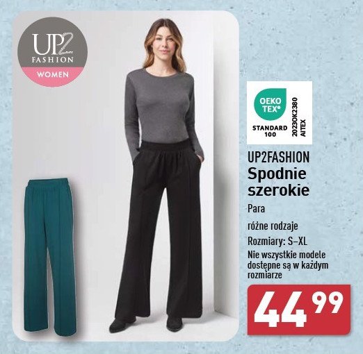 Spodnie szerokie rozm. s-xl Up2fashion promocja w Aldi