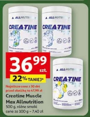 Creatine Muscle Max AllNutrition 500 g, różne smaki promocja w Auchan