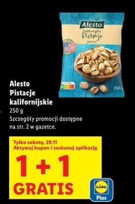Pistacje kalifornijskie Alesto promocja w Lidl