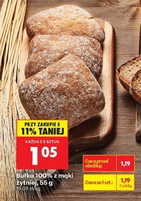 Bułka 100% z mąki żytniej promocja w Biedronka